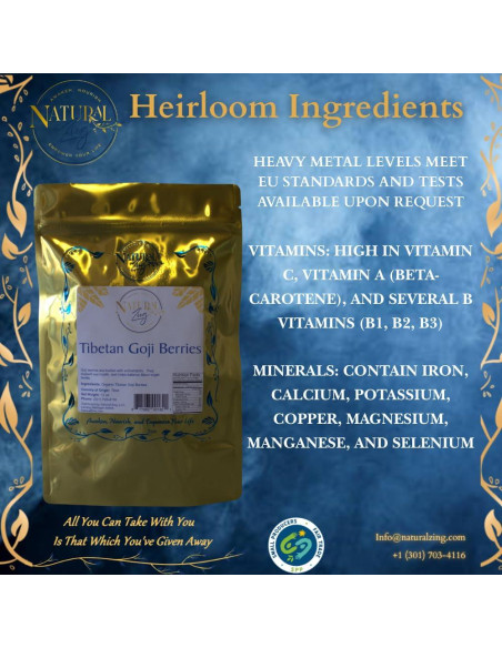 Bayas de Goji Tibetanas Auténticas Natural Zing 454 g