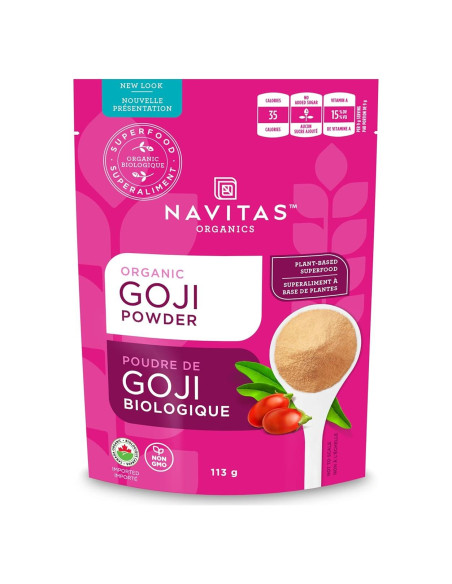 Polvo de Goji Orgánico Navitas 113.4g - Antioxidantes y Vegano