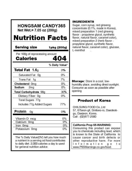 Dulce de Ginseng Rojo Coreano LENITH 200g - Golosina Herbal