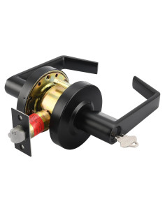 Cerradura de Puerta Comercial Lynn Hardware - Cilíndrica Negra