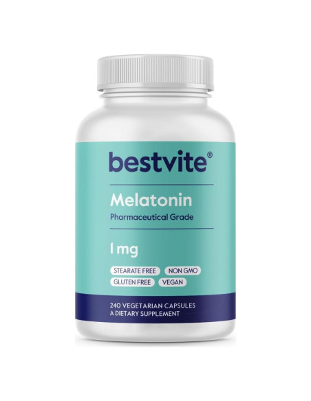 Melatonina 1 mg Bestvite 240 Cápsulas Veganas Sin Gluten