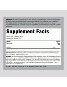 Melatonina Piping Rock para Niños 1mg 120 Tabletas Masticables 2