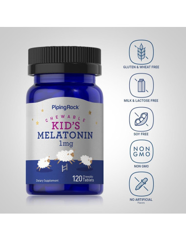 Melatonina Piping Rock para Niños 1mg 120 Tabletas Masticables