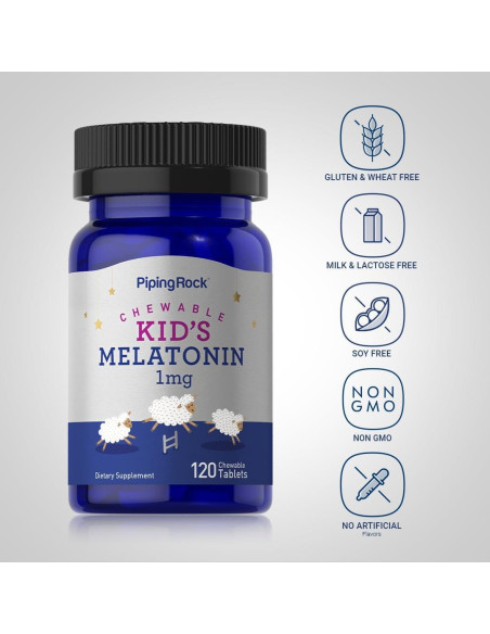 Melatonina Piping Rock para Niños 1mg 120 Tabletas Masticables