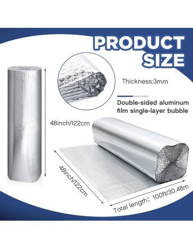 Cubierta Aislante Térmica Ireer 1.22x30.48m 3mm para Puertas