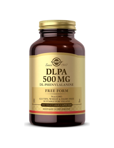 Solgar DLPA 500 mg - 100 Cápsulas Vegetales - Vegano, Sin Gluten