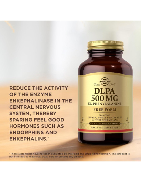 Solgar DLPA 500 mg - 100 Cápsulas Vegetales - Vegano, Sin Gluten