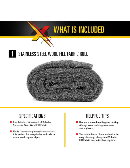 Tela de Relleno Xcluder para Control de Roedores 3.05 m