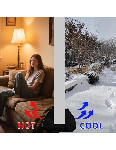 Tapones de Draft Amugret para Puerta - Terciopelo Negro 76-91 cm