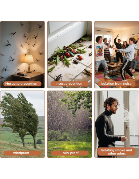 Tapones de Draft Amugret para Puerta - Terciopelo Negro 76-91 cm