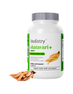 Tabletas de Shatavari Vedistry 1100mg - Salud Uterina y Lactancia - 60 Veganas