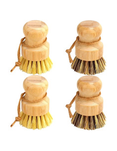 Juego de Cepillos de Platos Ecológicos Aisuly - 4 Piezas de Bambú