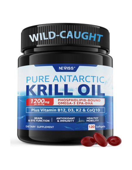Aceite de Kril Antártico 1200 mg NEVISS - 120 Cápsulas Blandas