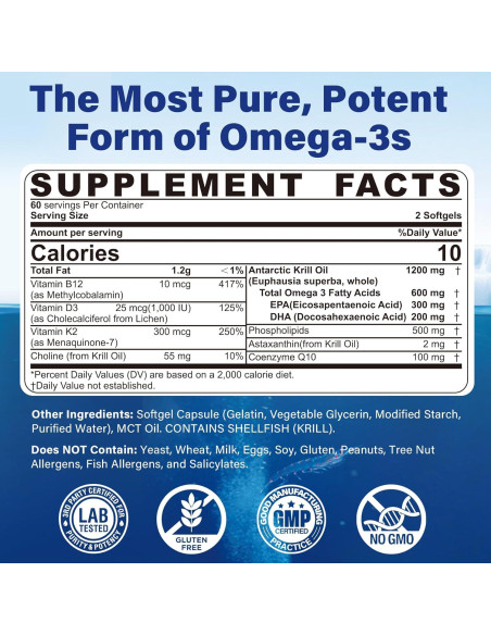 Aceite de Kril Antártico 1200 mg NEVISS - 120 Cápsulas Blandas