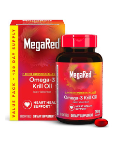 MegaRed Aceite de Krill Omega-3 350mg 130 Cápsulas Blandas