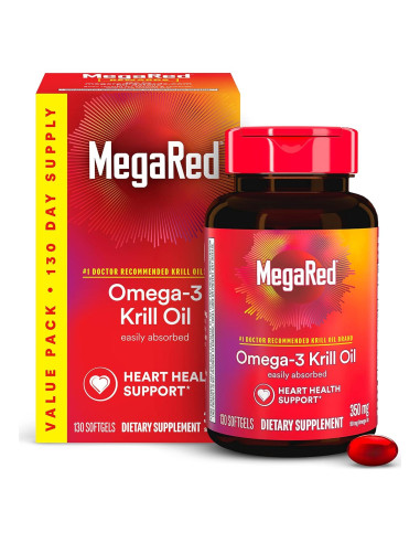 MegaRed Aceite de Krill Omega-3 350mg 130 Cápsulas Blandas
