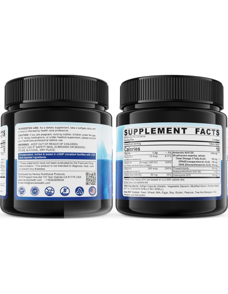 Aceite de Kril Antártico 1200 mg NEVISS - 120 Cápsulas Blandas