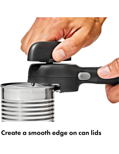 Abrelatas OXO Good Grips Bisel Suave Negro Acero Inoxidable