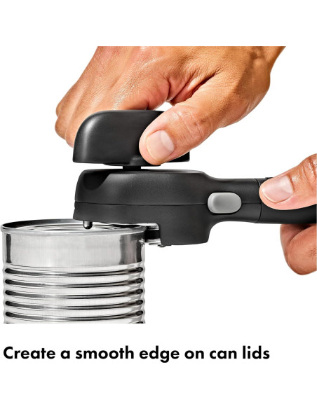Abrelatas OXO Good Grips Bisel Suave Negro Acero Inoxidable