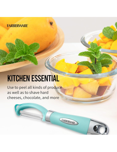 Pelador Euro Farberware Acero Inoxidable 20 cm Aqua Sky