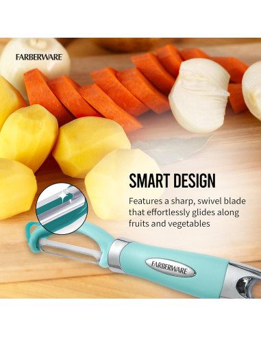 Pelador Euro Farberware Acero Inoxidable 20 cm Aqua Sky