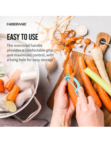 Pelador Euro Farberware Acero Inoxidable 20 cm Aqua Sky