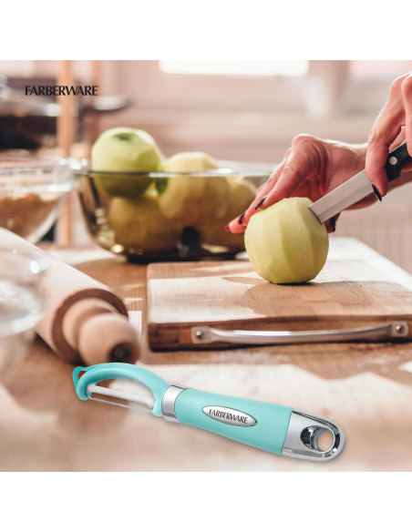 Pelador Euro Farberware Acero Inoxidable 20 cm Aqua Sky
