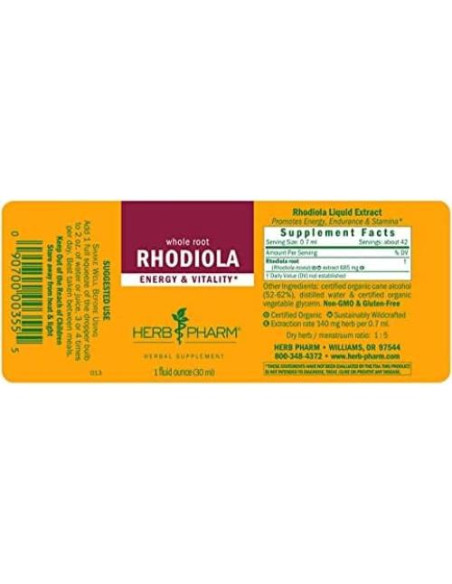 Extracto de raíz de Rhodiola Herb Pharm 30 ml orgánico