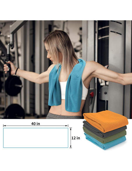 Toallas Enfriadoras YESLIFE 4 Piezas 101.6x30.5cm Microfibra
