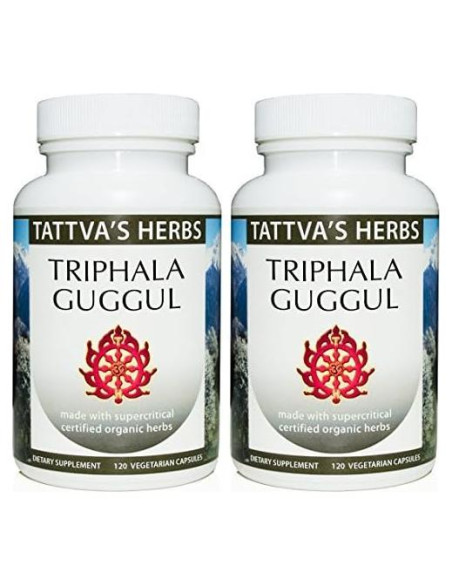 Suplemento Herbal Triphala Guggul Tattva 240 Cápsulas Salud Digestiva