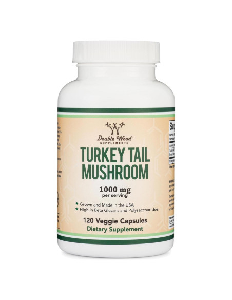 Suplemento Hongo Cola de Pavo 120 Cápsulas Double Wood