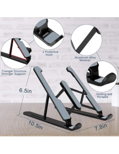 Soporte de Laptop Plegable pidien Ajustable 6 Niveles Negro 2
