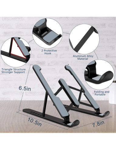 Soporte de Laptop Plegable pidien Ajustable 6 Niveles Negro