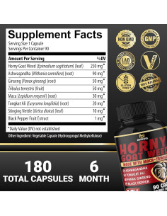 Cápsulas de Hierba de Cabra Apasionada BMVINVOL - 180 Unidades 2