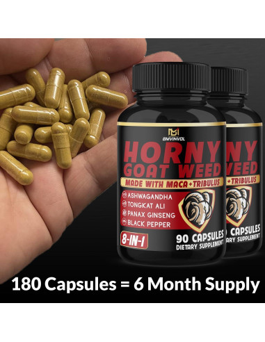 Cápsulas de Hierba de Cabra Apasionada BMVINVOL - 180 Unidades