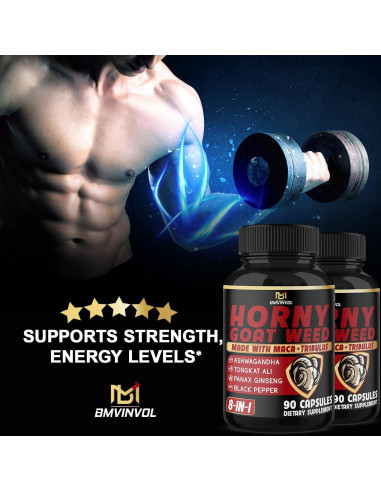 Cápsulas de Hierba de Cabra Apasionada BMVINVOL - 180 Unidades