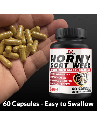 Cápsulas Veganas de Hierba de Cabra Caliente BMVINVOL - 60 Unidades