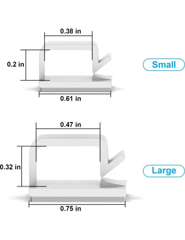 100 Clips Adhesivos para Cables TidyHelper - Pequeños y Grandes