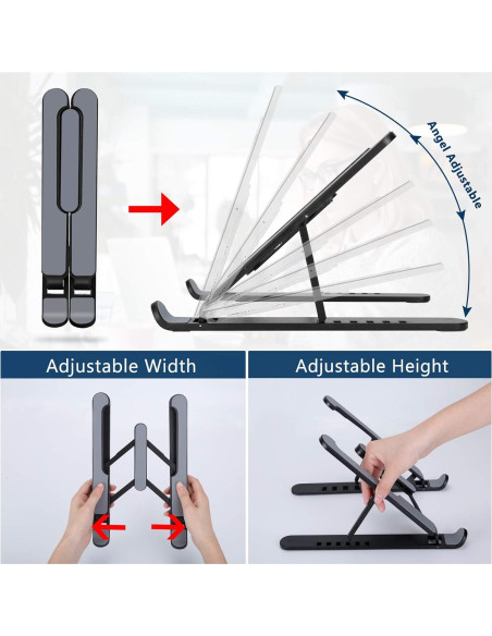 Soporte de Laptop Plegable pidien Ajustable 6 Niveles Negro