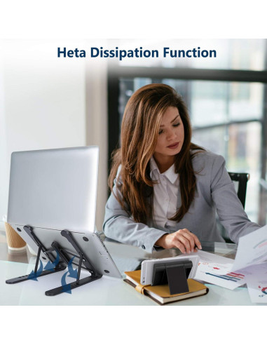 Soporte de Laptop Plegable pidien Ajustable 6 Niveles Negro