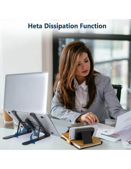 Soporte de Laptop Plegable pidien Ajustable 6 Niveles Negro