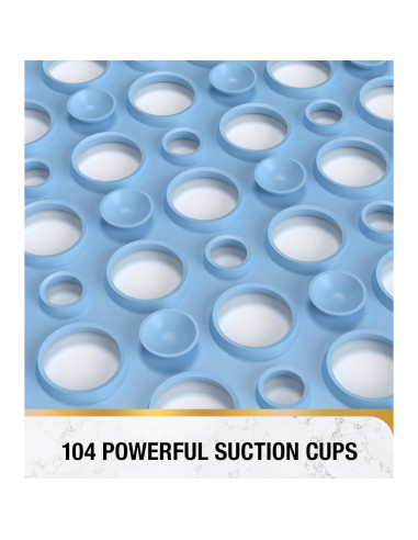 Alfombrilla de Baño Antideslizante HITSLAM 71x38 cm Azul