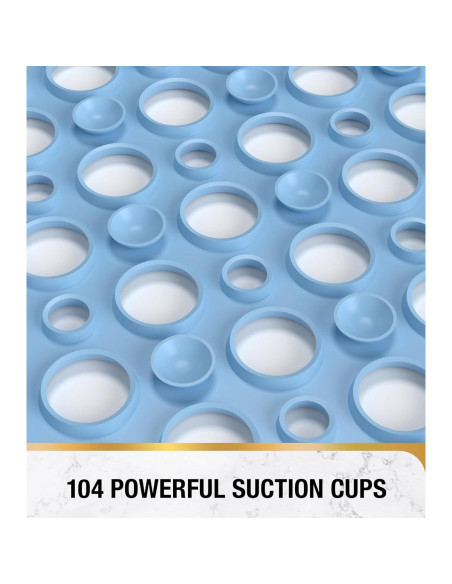 Alfombrilla de Baño Antideslizante HITSLAM 71x38 cm Azul