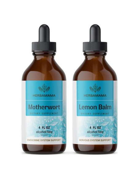 Kit de Gotas Líquidas Herbamama - Tintura Madre Selva y Melisa 118 ml - Vegano y Sin Alcohol