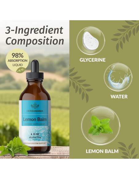 Kit de Gotas Líquidas Herbamama - Tintura Madre Selva y Melisa 118 ml - Vegano y Sin Alcohol