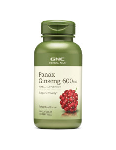 GNC Herbal Plus Ginseng Panax 600mg 100 Cápsulas Vitalidad