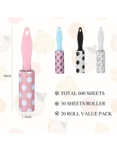 20 Mini Rodillos Quitapelusas Maahongh para Viaje 600 Hojas 2