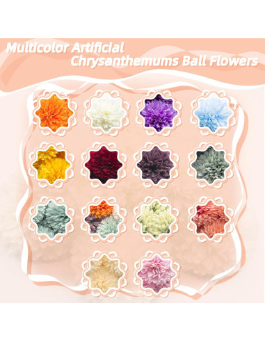 10 Piezas de Crisantemos Artificiales Amarillos Silllule 7cm