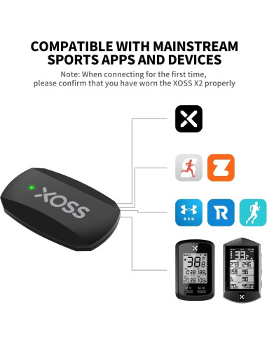 Monitor de Frecuencia Cardíaca XOSS X2 Bluetooth IP67