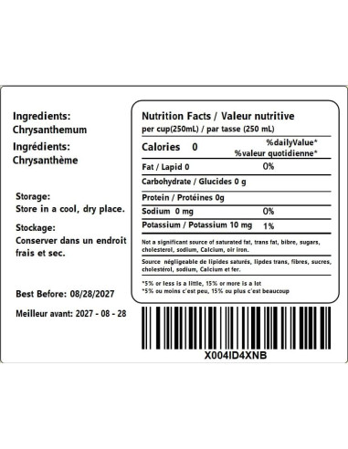 Té Herbal Seco Natural de Crisantemo Amarillo Kunming 80g